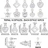 Mixed Shapes Alloy Charms ZIRC-SC0001-04P-2