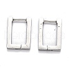 304 Stainless Steel Rectangle Huggie Hoop Earrings STAS-J033-10A-P-2
