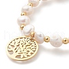 Mother's Day Jewellery 304 Stainless Steel Stretch Charm Bracelets BJEW-O181-07G-1-2