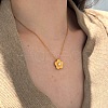 Flower 925 Sterling Silver Micro Pave Clear Cubic Zirconia Pendant Necklaces for Women NJEW-F338-10G-6
