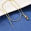 1MM Brass Round Snake Chain Adjustable Slider Necklaces NJEW-M108-29G-4