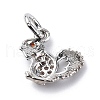 Brass Micro Pave Cubic Zirconia Charms ZIRC-F131-11P-2