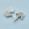 Rack Plating Brass Micro Pave Clear Cubic Zirconia Pendants KK-E081-14S-4