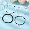 4Pcs Glass Beads Stretch Bracelets BJEW-JB11416-3