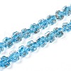 Luminous Handmade Gold Foil Glass Beads Strands FOIL-N029-01G-1