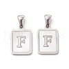 304 Stainless Steel Pave Shell Pendants STAS-G327-01P-F-1