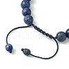 Adjustable Natural Lapis Lazuli Braided Bead Bracelets BJEW-JB09888-02-3