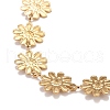 Enamel Daisy Link Chain Necklace NJEW-P220-01G-02-3