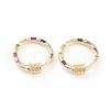 Brass Micro Pave Cubic Zirconia Screw Carabiner Lock Charms ZIRC-L093-62G-1