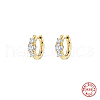 Real 18K Gold Plated 925 Sterling Silver Micro Pave Cubic Zirconia Hoop Earrings TH4418-1-1
