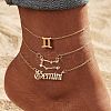 Alloy Crystal Rhinestone 3 Layer Constellations Link Chain Anklets for Women FS-WGFDDF7-05-1