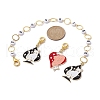 5Pcs Cat & Playing Card Alloy Enamel Knitting Row Counter Chains & Locking Stitch Markers Kits HJEW-JM01339-2