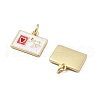 Brass Enamel Charms KK-H206-12G-2