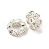 Brass Cubic Zirconia Spacer Beads KKB-L215-029A-P-3