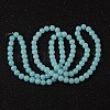 Pale Turquoise Color Spray Painted Round Imitation Jade Glass Beads Strands X-DGLA-S076-8mm-19-3