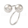 Rack Plating Brass Round Ball Cuff Rings RJEW-D015-01P-1