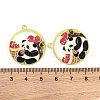 Golden Plated Alloy Enamel Pendants ENAM-Z017-08G-03-3