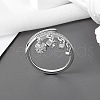 Brass Micro Pave Clear Cubic Zirconia Cuff Rings FS-WG905BE-01-3