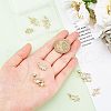 SUPERFINDINGS 8Pcs 8 Style Brass Micro Pave Clear Cubic Zirconia Pendants ZIRC-FH0001-25-3