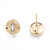 Brass Micro Pave Cubic Zirconia Stud Earring Finding KK-F841-13G-1