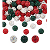   120Pcs 3 Colors Pave Disco Ball Beads RB-PH0001-42-7