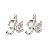 Rack Plating Brass Micro Pave Cubic Zirconia Pendants KK-C008-33P-2