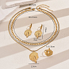 Leaf Stainless Steel Hoop Earrings & Pendant Necklaces & Chain Necklaces & Rings Set for Women JF0575-2