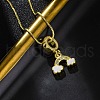 Brass Micro Pave Clear Cubic Zirconia Cloud Rainbow Pendant Necklaces NJEW-C071-02G-3