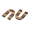 Transparent Resin & Waxed Walnut Wood Pendants RESI-Q211-02A-3