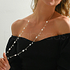 Elegant Natural Pearl & Clear Cubic Zirconia Long Necklaces LP2810-6