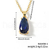 Elegant Brass Pave Glass Fashion Water Drop Pendant Necklaces BP5132-3-2