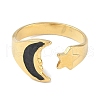 Ion Plating(IP) 304 Stainless Steel Enamel Cuff Finger Rings RJEW-L107-082G-02-2