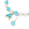 4Pcs Brass Glass Beads Stretch Bracelets BJEW-JB11769-01-3