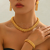 Luxury Iron Hollow Geometric Bracelets & Earrings & Necklaces Sets for Women FK6767-1-4