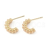 C-Shaped Brass Stud Earrings EJEW-D320-11G-4