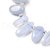 Natural Blue Lace Agate Spike Slice Beads Strands G-NH0046-B01-01-4