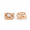 Rack Plating Brass Micro Pave Clear Cubic Zirconia Pendants KK-T060-52-RS-3