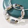 Natural Dendritic Agate Bead Stretch Bracelets G-P570-01D-3