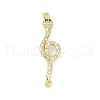 Brass Clear & Green Cubic Zirconia Snake Connector Charms KK-D317-149G-1