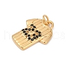 304 Stainless Steel Micro Pave Cubic Zirconia Pendants STAS-D305-02G-D-2