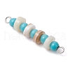 Synthetic Turquoise Round & Natural Freshwater Shell Disc Beaded Connector Charms PALLOY-JF03987-01-3