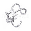 304 Stainless Steel Star Open Cuff Ring RJEW-T023-05P-3