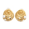 304 Stainless Steel Clear Cubic Zirconia Stud Earrings EJEW-R020-05G-03-5