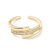 Clear Cubic Zirconia Cuff Ring RJEW-P204-03G-2