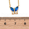 304 Stainless Steel Cubic Zirconia Butterfly Pendant Necklaces NJEW-Z057-05A-G-5