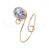 Teardrop Synthetic & Natural Mixed Gemstone Open Cuff Rings RJEW-JR00688-3