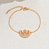 Elegant Hollow Star and Moon  Brass Pave Clear Cubic Zirconia Bracelets CA0567-4