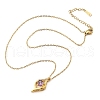 Brass Micro Pave Cubic Zirconia Pendant Neckalces for Women NJEW-S448-03G-4