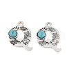 Synthetic Turquoise & Alloy Pendants PALLOY-H146-01AS-Q-1