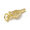 Brass Micro Pave Cubic Zirconia Charms ZIRC-F132-04G-3